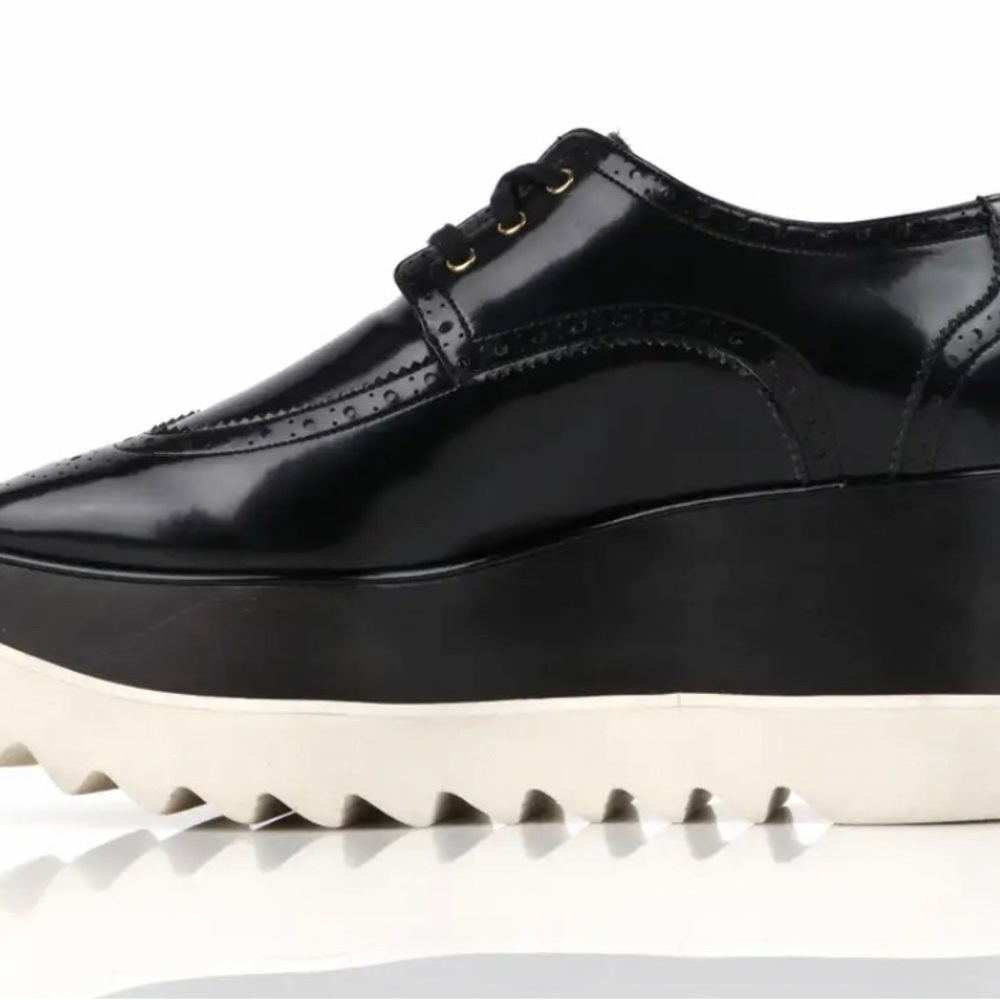 ❌SOLD❌NIB- STELLA McCARTNEY  faux leather Elyse Dane platform  brogue shoes 40 - Picture 7 of 15